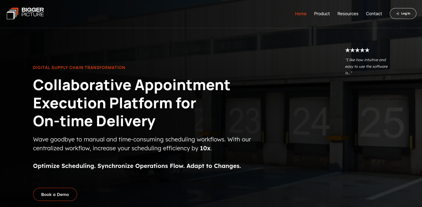 Thumbnail view of the BiggerPicture landing page